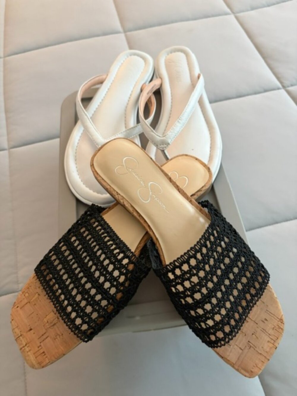 Size 8 Bundle of 2 sandals -  JCrew Menorca thong and Jessica Simpson Rilane